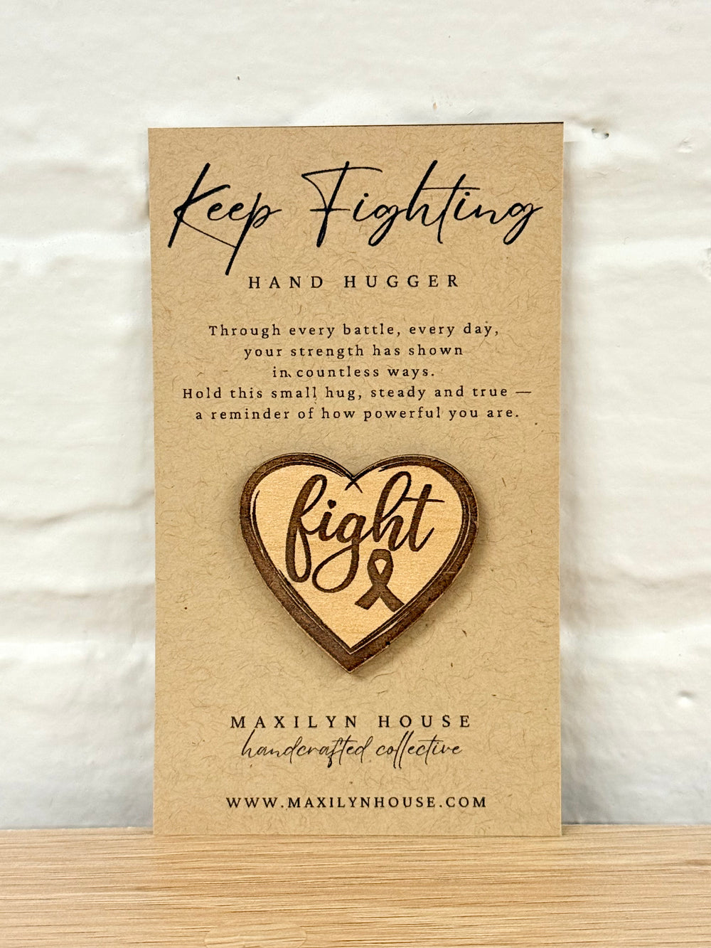 "Fight" Cancer Ribbon Pocket Hug – Motivational Comfort Token & Encouragement Gift (Copy)