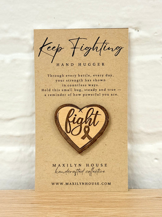 "Fight" Cancer Ribbon Pocket Hug – Motivational Comfort Token & Encouragement Gift (Copy)