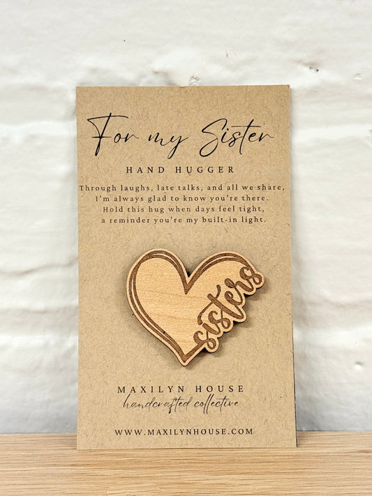 Sisters Heart Pocket Hug – Heart Comfort Token & Family Gift