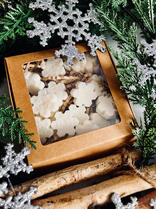 Winter Embrace Collection | Soy Wax Melts Specialty Snowflakes and Trees | Warm & Cozy Home Fragrances | Maxilyn House