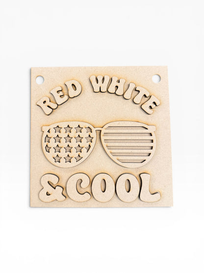 Layered Red, White & Cool Patriotic Mini Sign Creative Kit