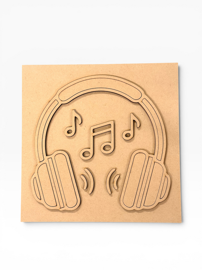 Layered Headphone Music Sign Creative Kit