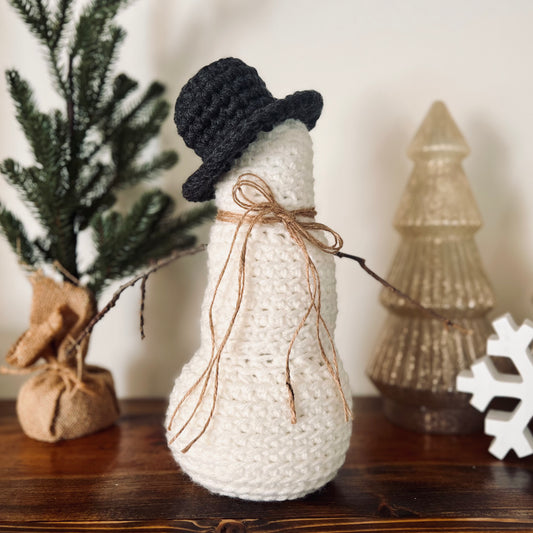 Winter Bliss Handmade Crochet Faceless Snowman | Winter Decor | Rustic Decor