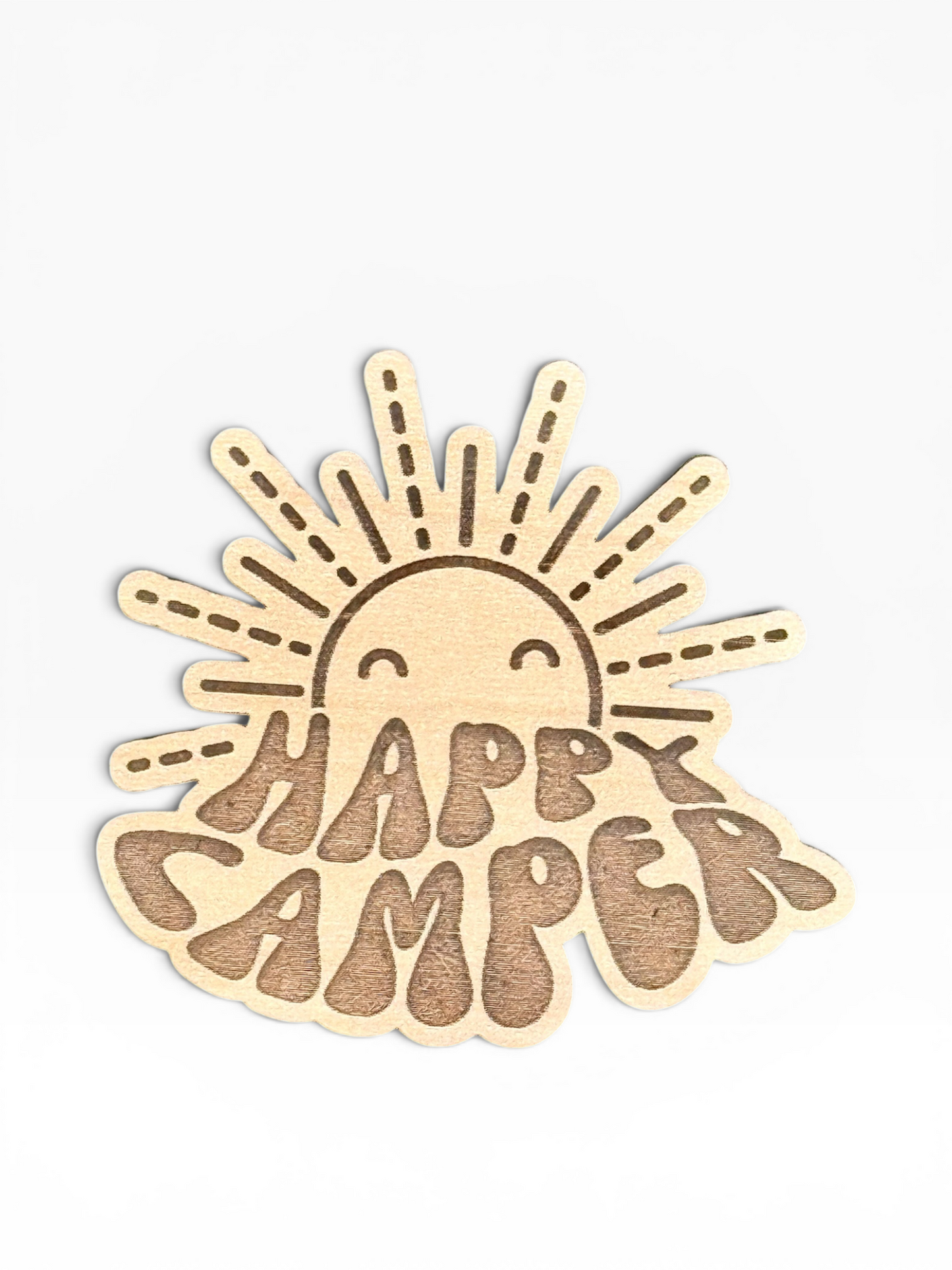 Happy Camper Wooden Magnet