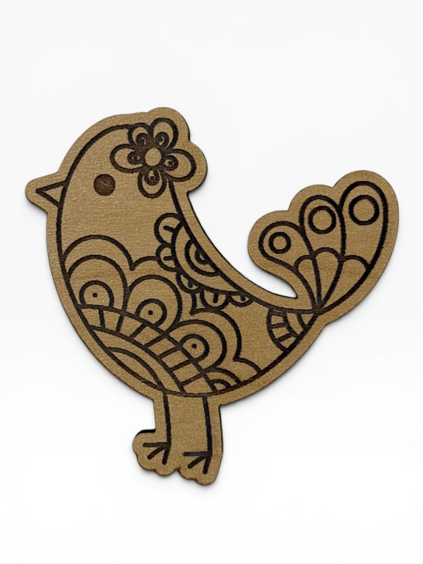 Nordic Birdie Girl Wooden Magnet