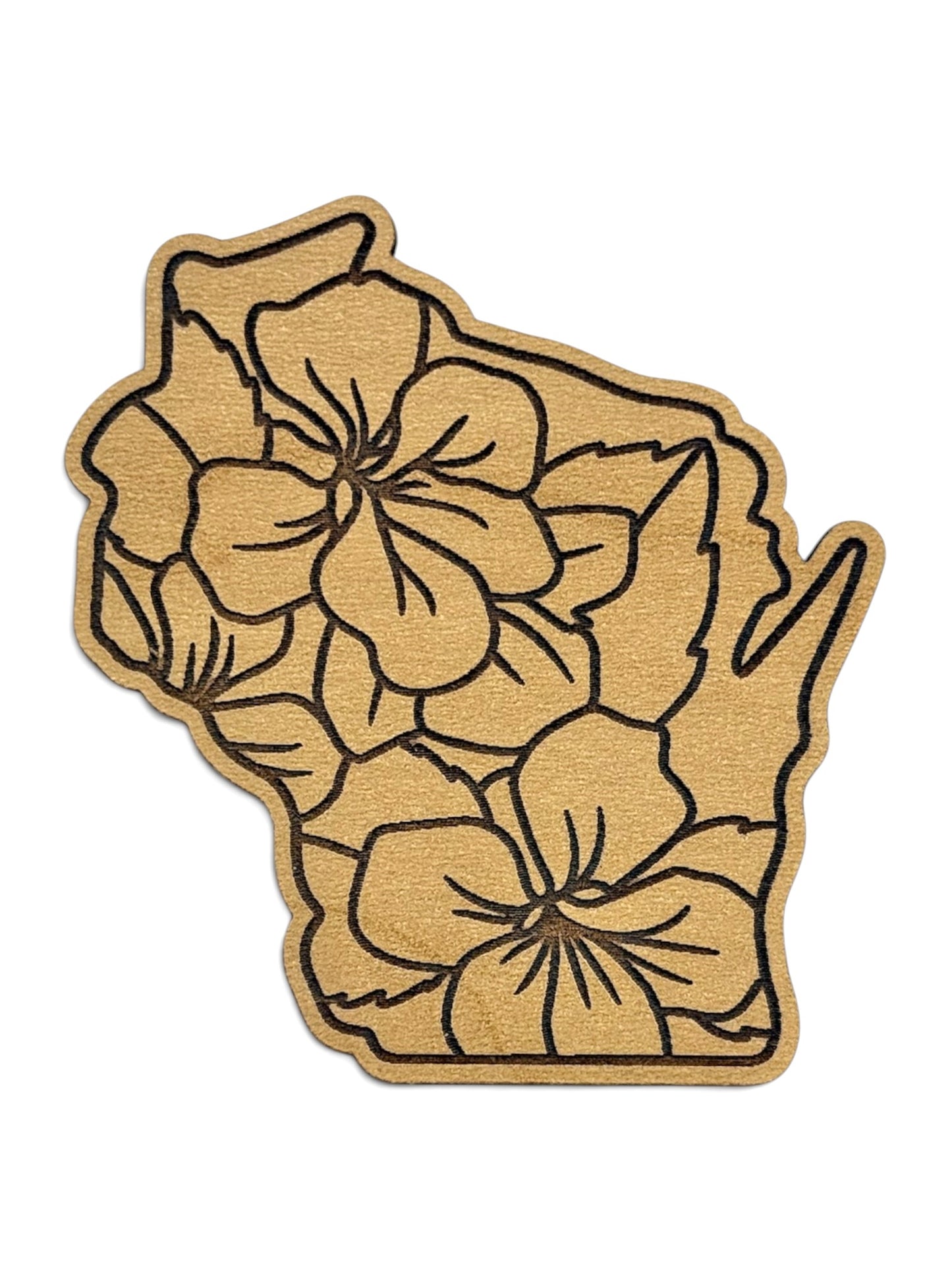 Wisconsin Wood Violet Wooden Magnet