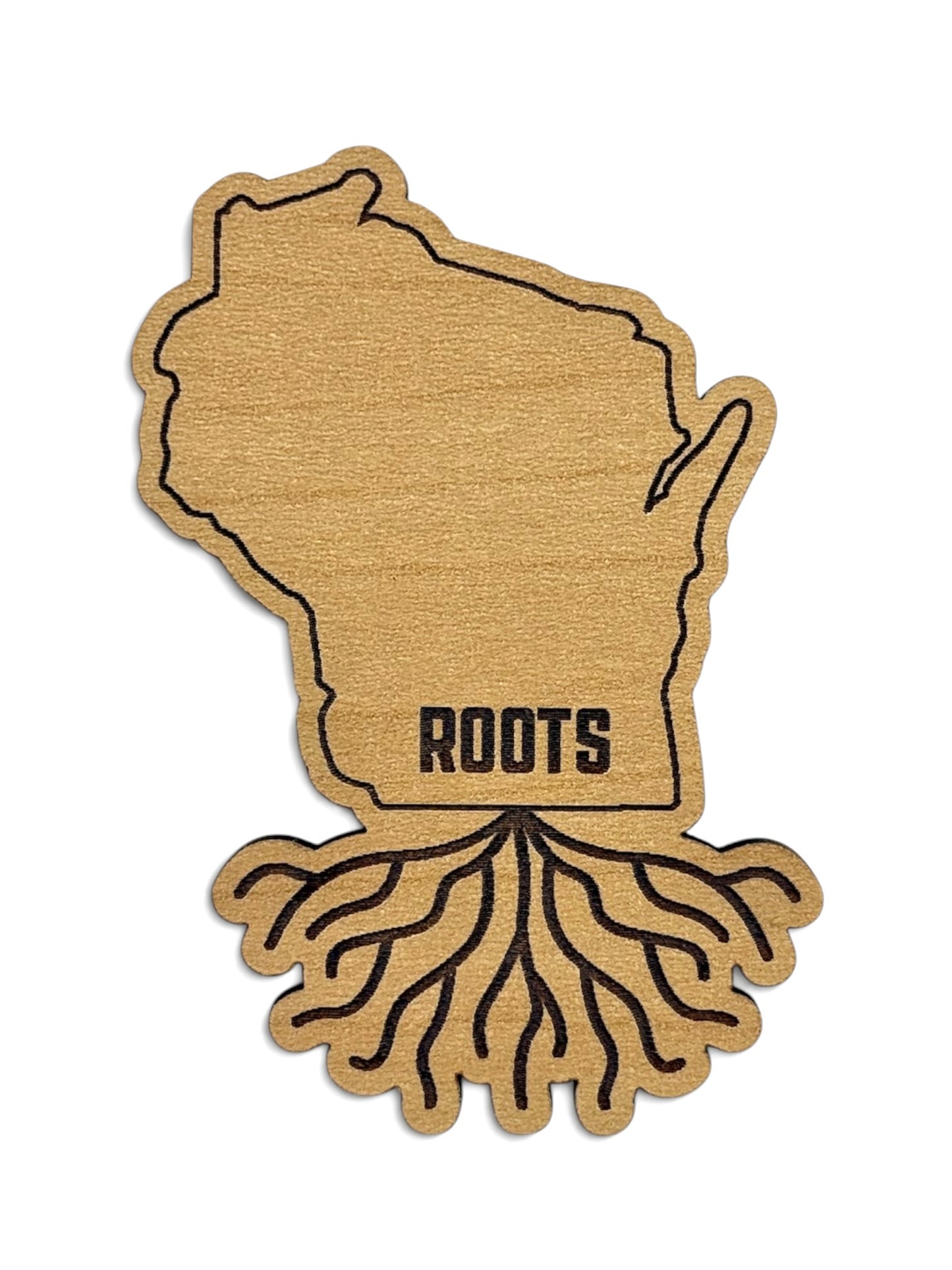 Wisconsin Roots Wooden Magnet