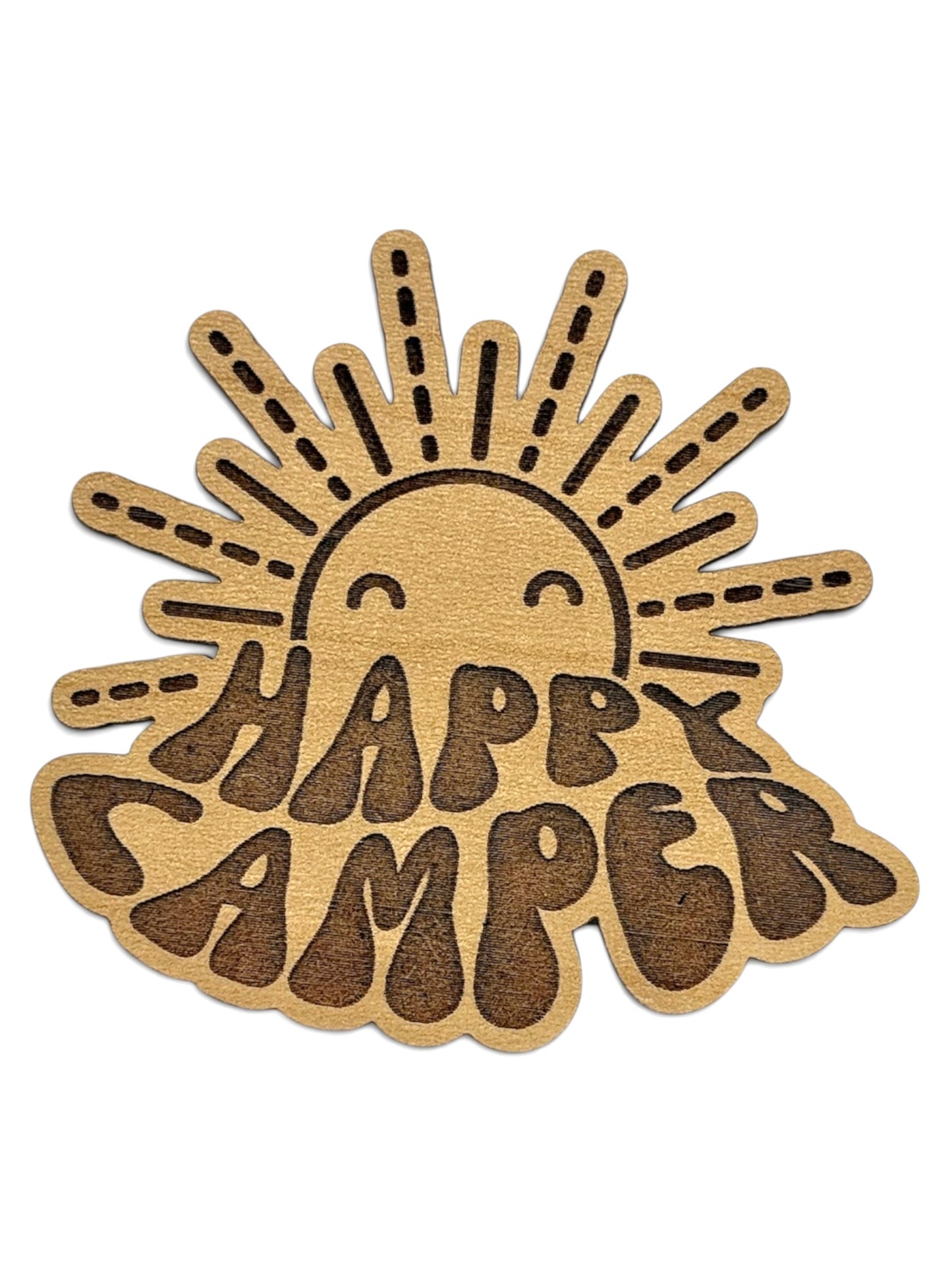 Happy Camper Wooden Magnet