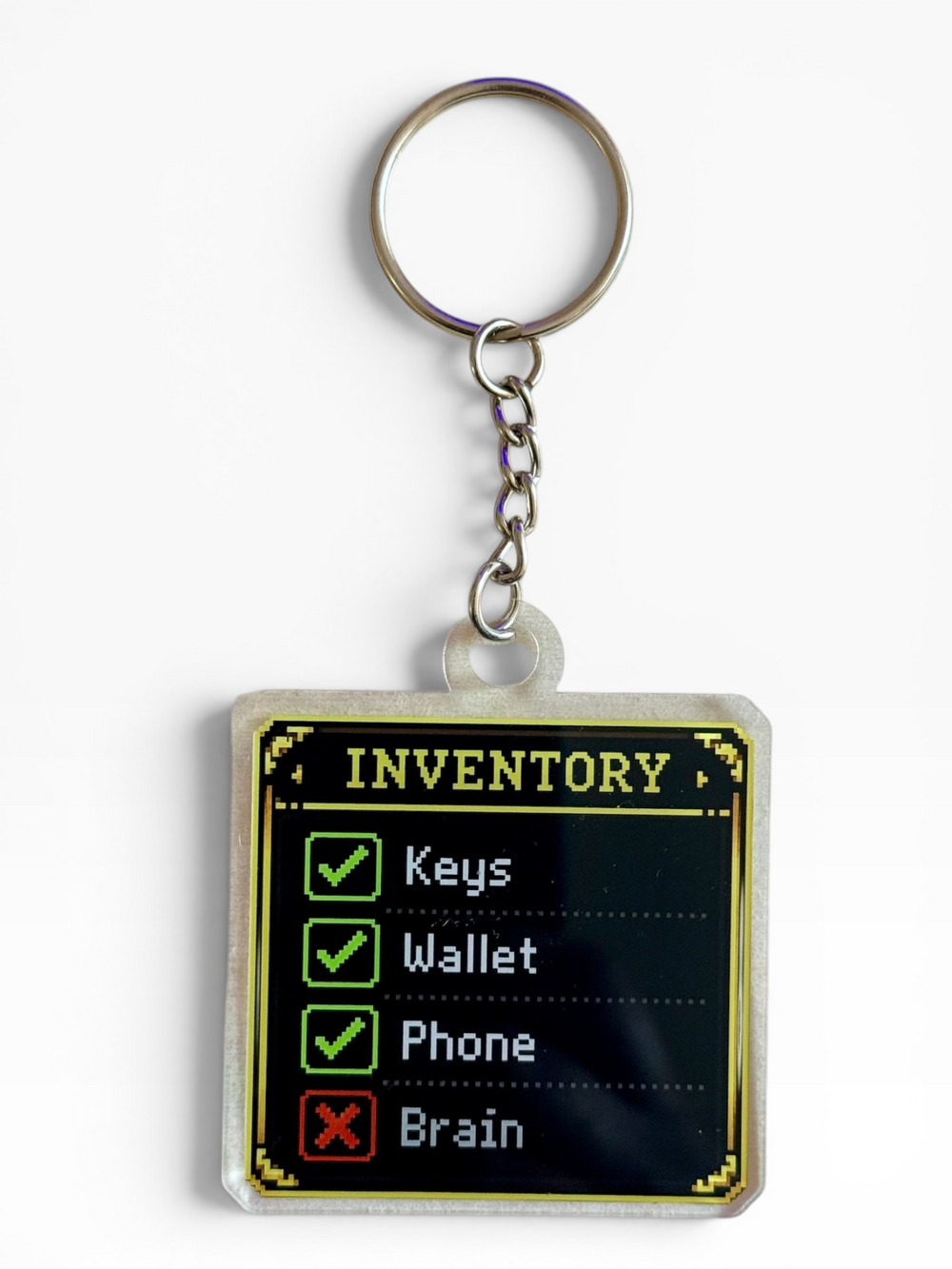 8-Bit Inventory Checklist Acrylic Keychain