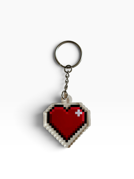 8-Bit Heart Health Acrylic Keychain