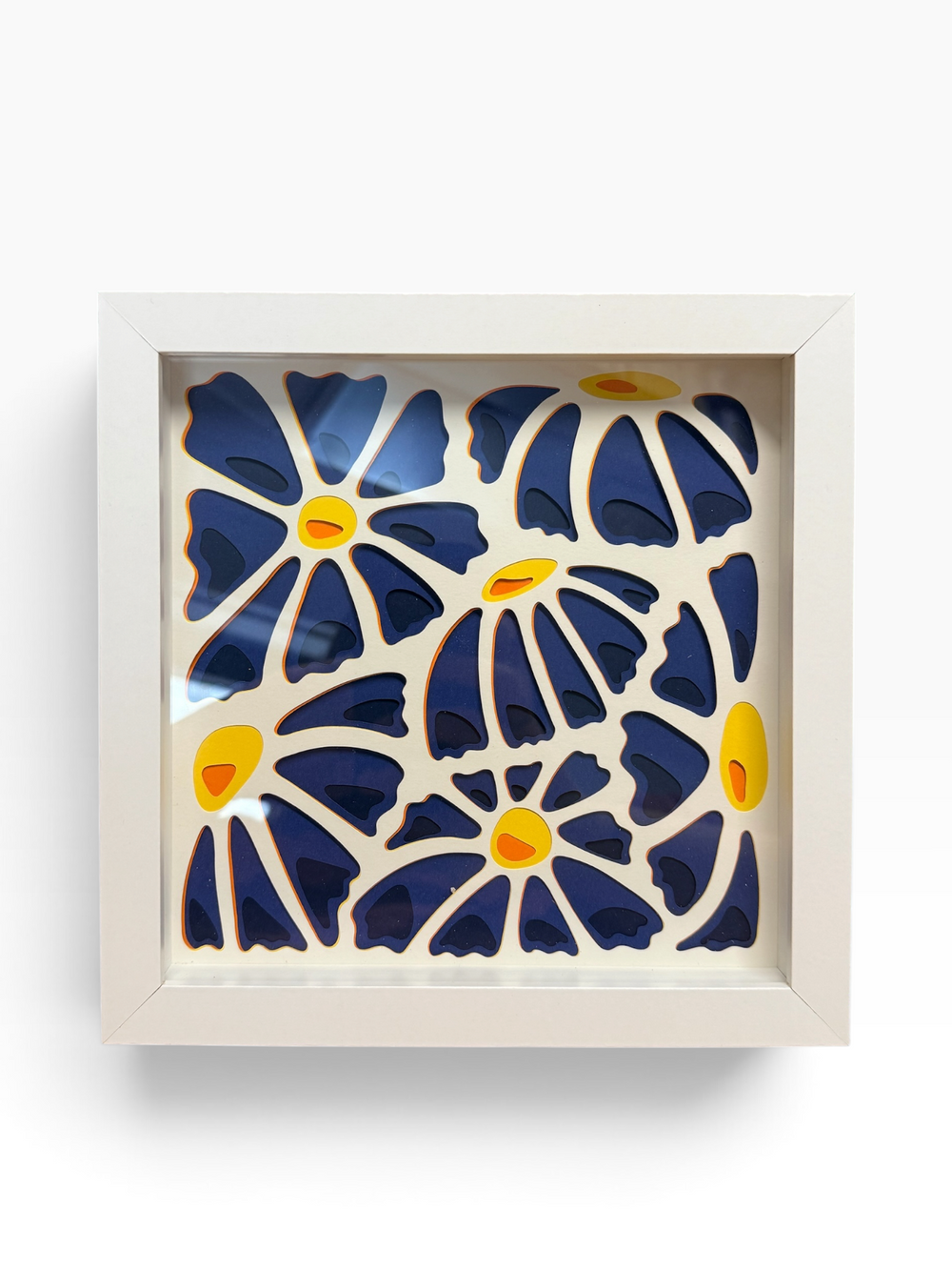 Abstract Blooms Layered Shadowbox