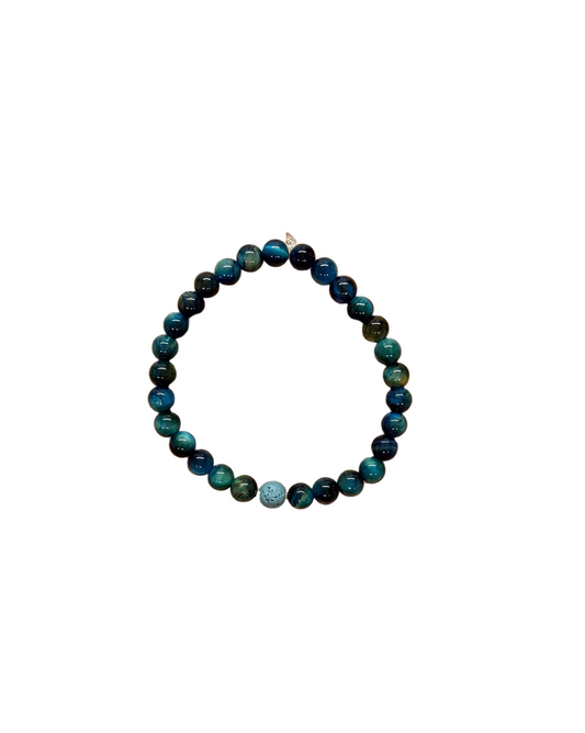 022 - Blue Aromatherapy Beaded Bracelet
