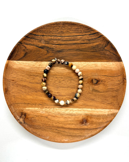 022 - Earthy Tone Stone Bead Bracelet