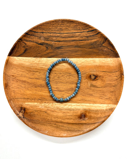 022 - Metallic Gray Translucent Seed Bead Bracelet