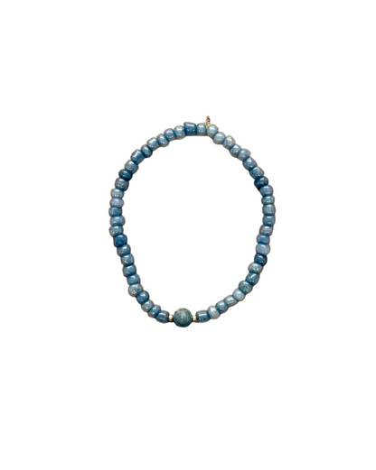 022 - Metallic Gray Translucent Seed Bead Bracelet