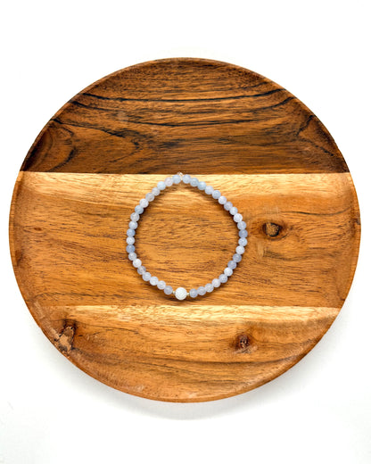 022 - Milky Gray Seed Bead Bracelet