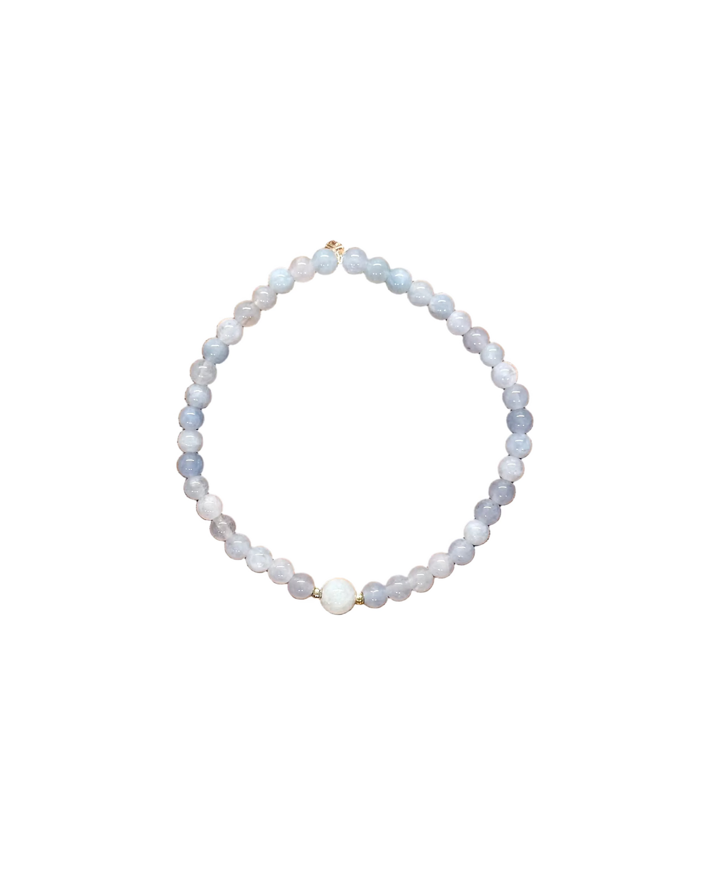 022 - Milky Gray Seed Bead Bracelet