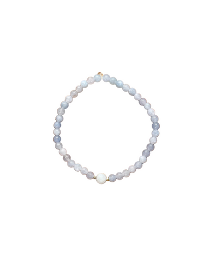 022 - Milky Gray Seed Bead Bracelet