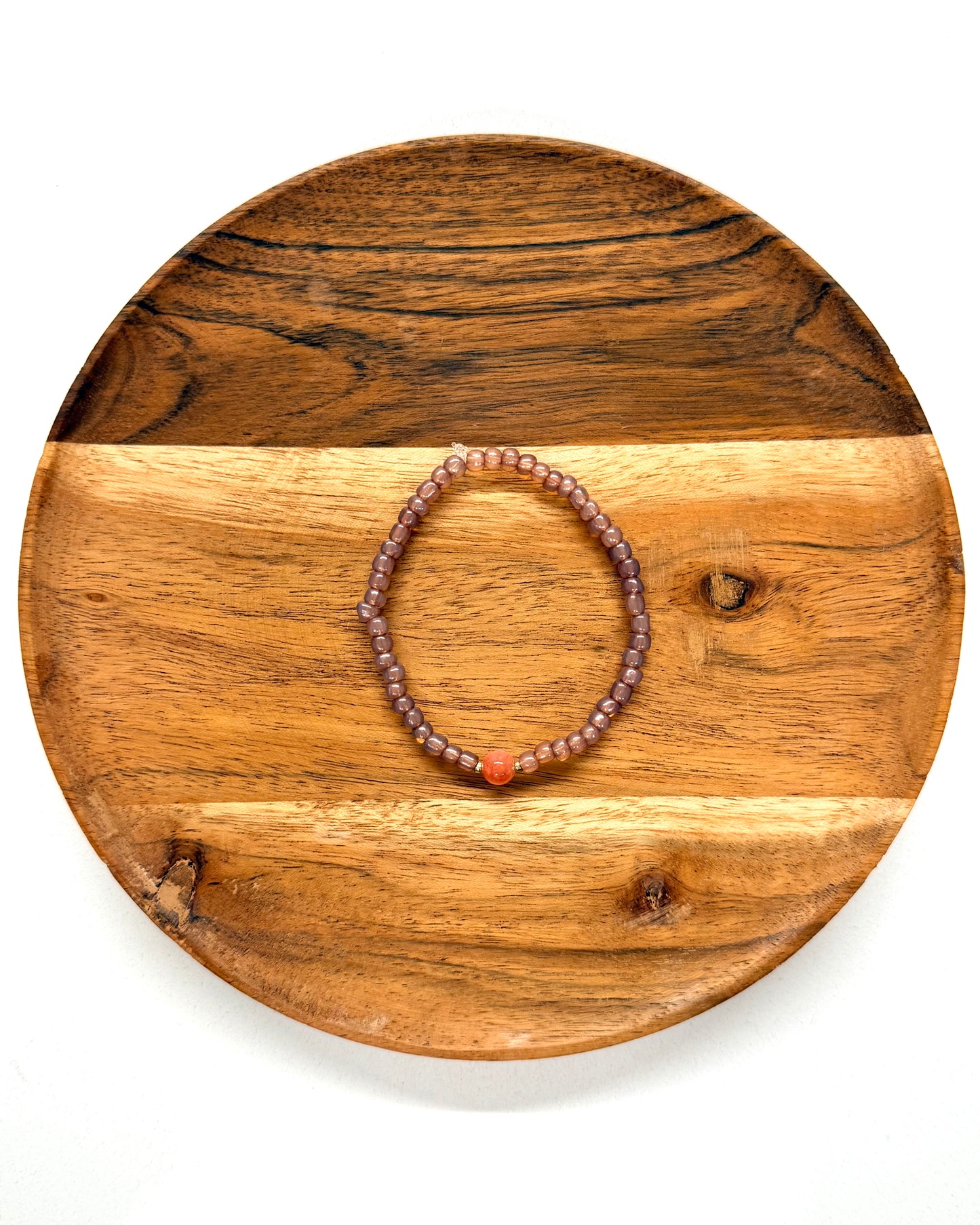 022 - Translucent Pink Seed Bead Bracelet