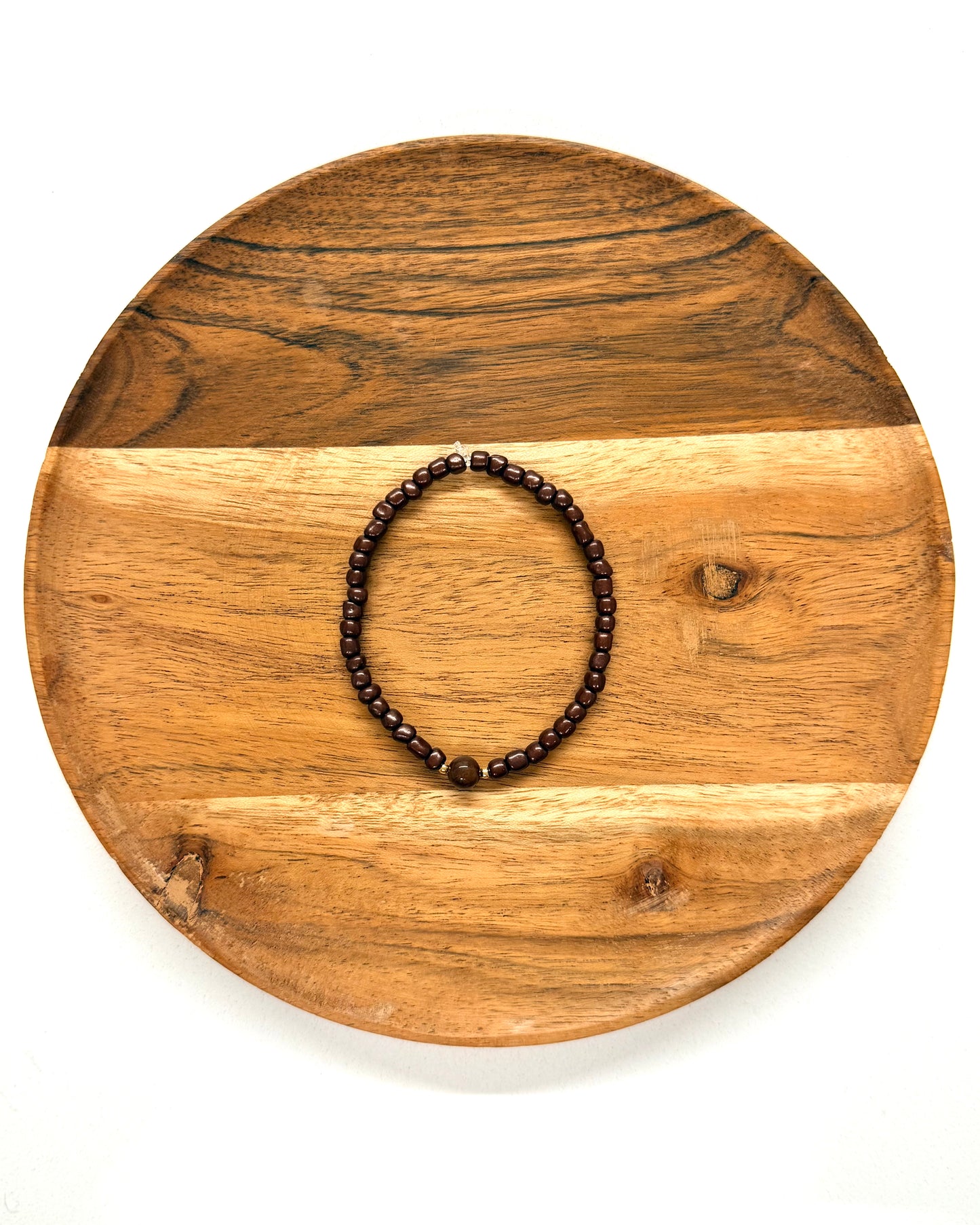 022 - Brown Seed Bead Bracelet