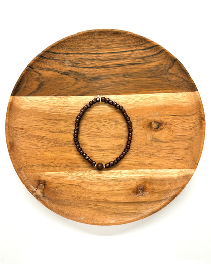 022 - Brown Seed Bead Bracelet