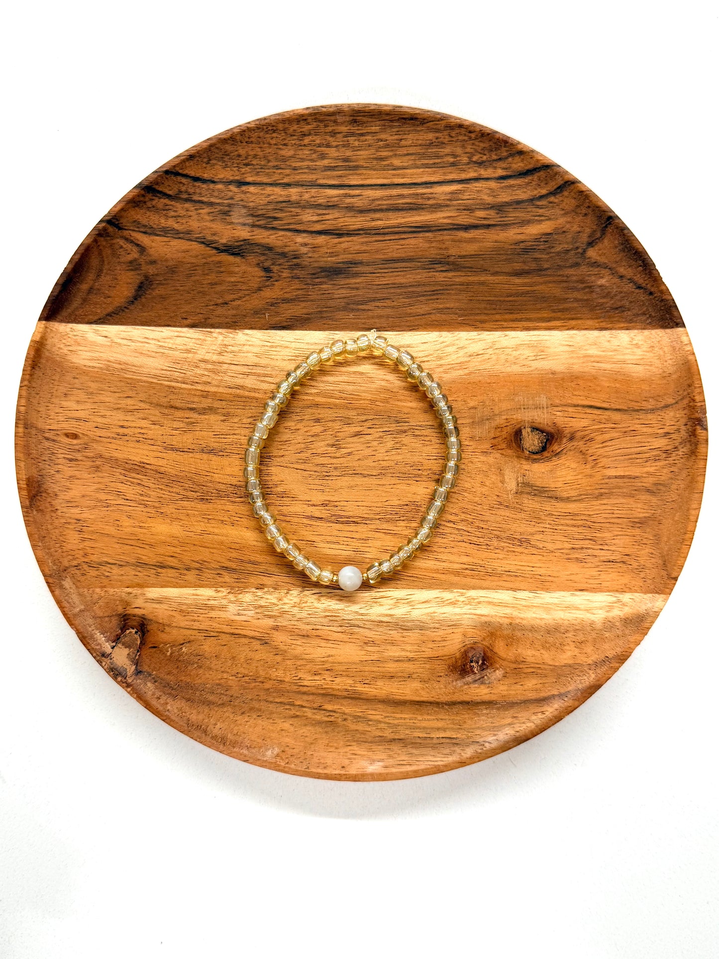 022 - Clear Gold Seed Bead Bracelet