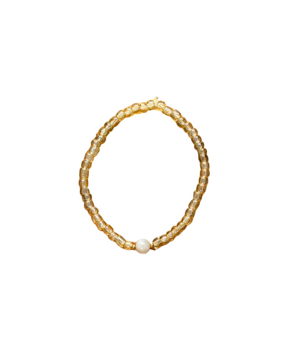 022 - Clear Gold Seed Bead Bracelet