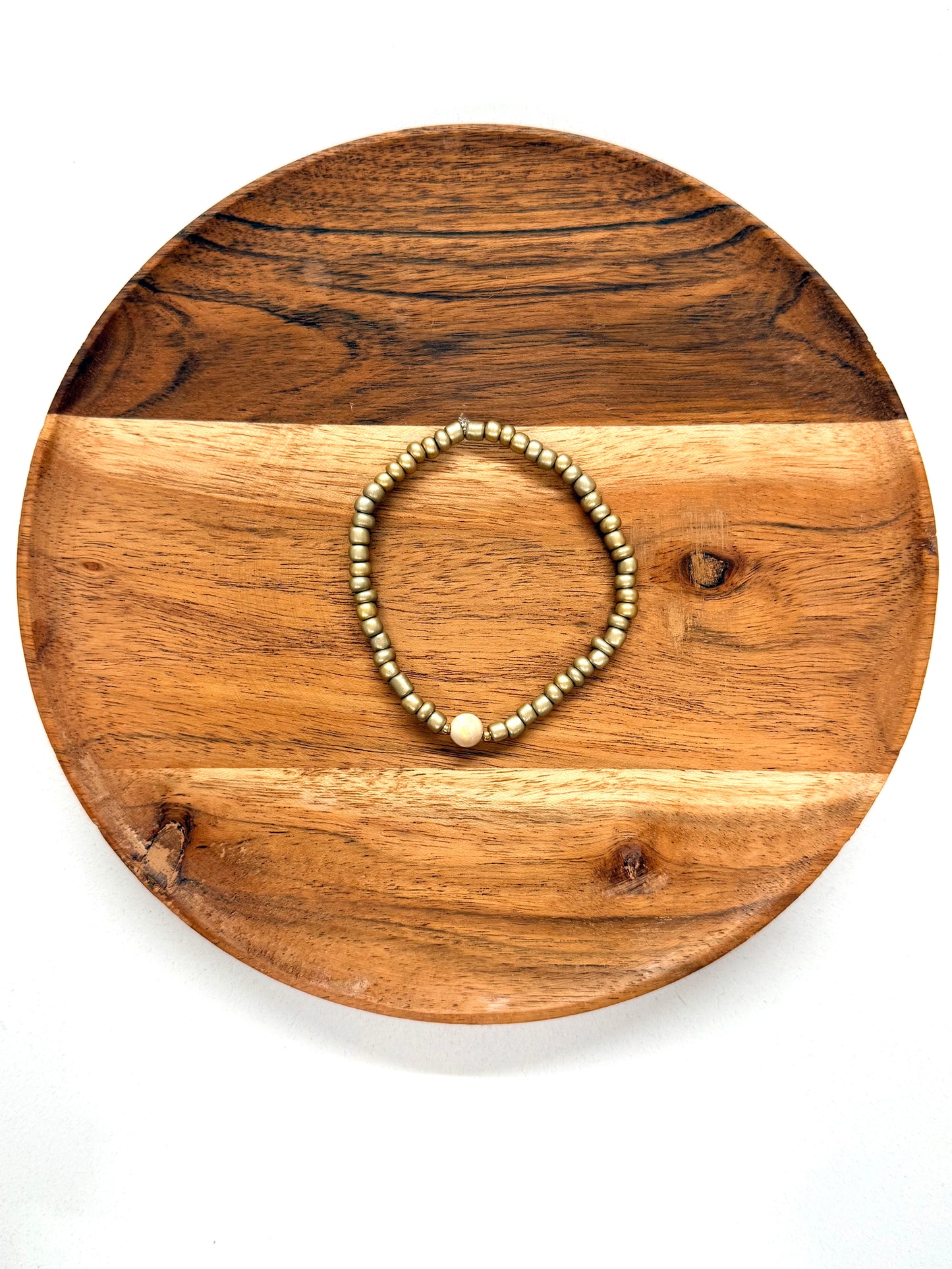 022 - Champagne and Cream Seed Bead Bracelet