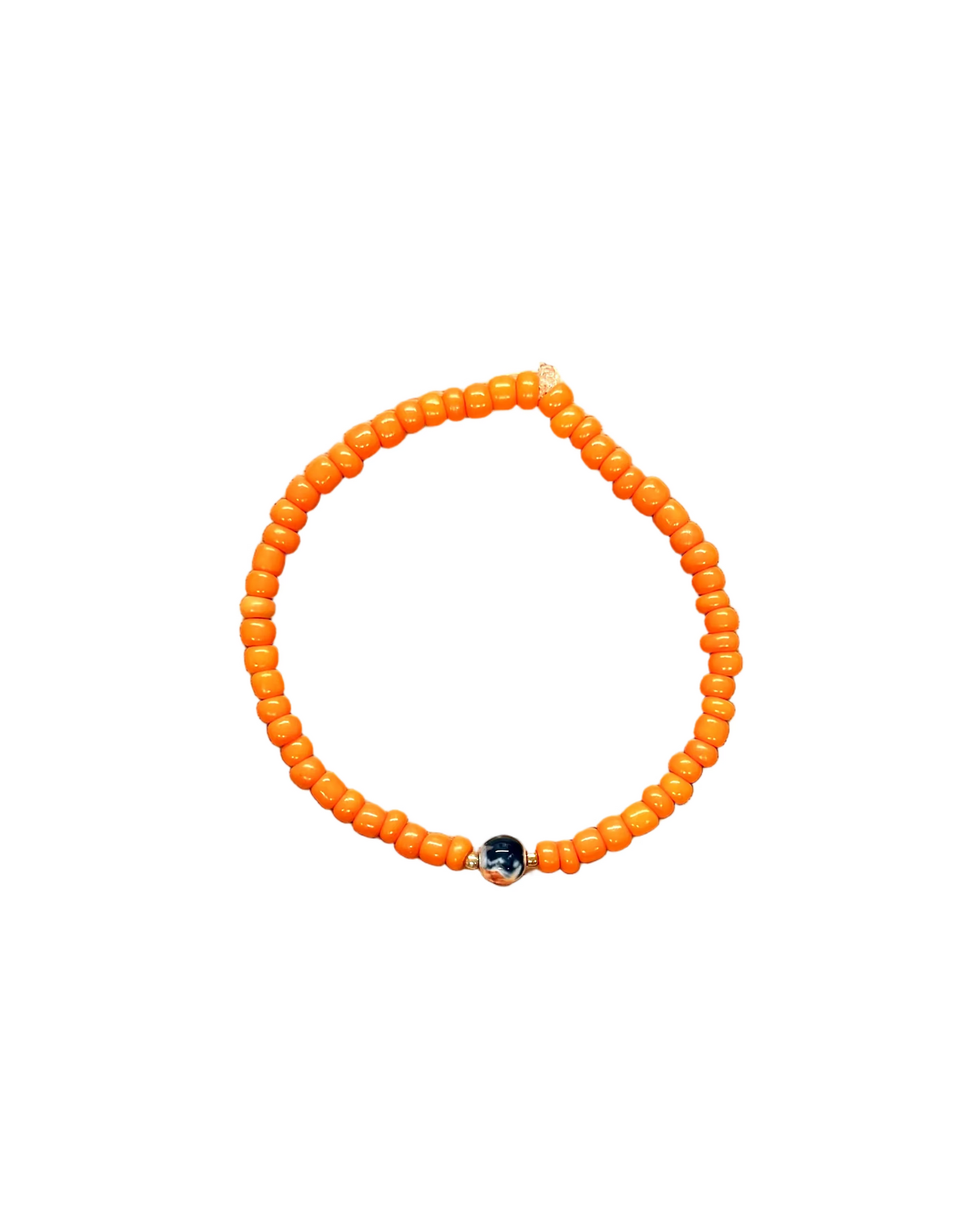 022 - Orange Seed Bead Bracelet