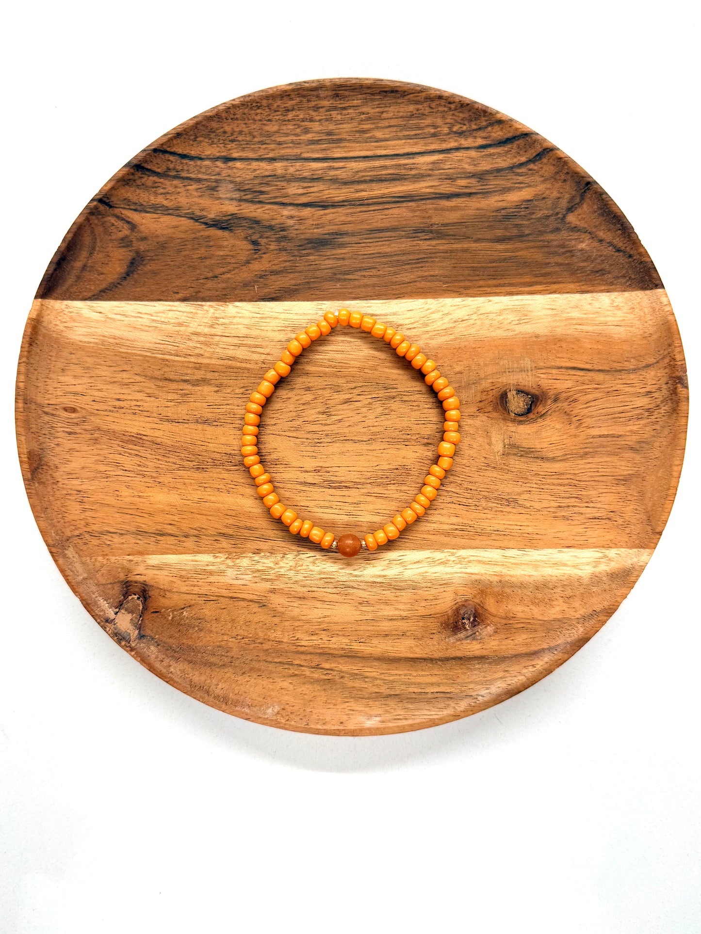 022 - Orange Seed Bead Bracelet