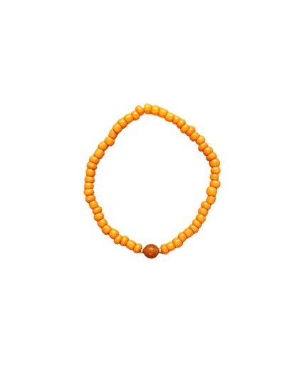 022 - Orange Seed Bead Bracelet