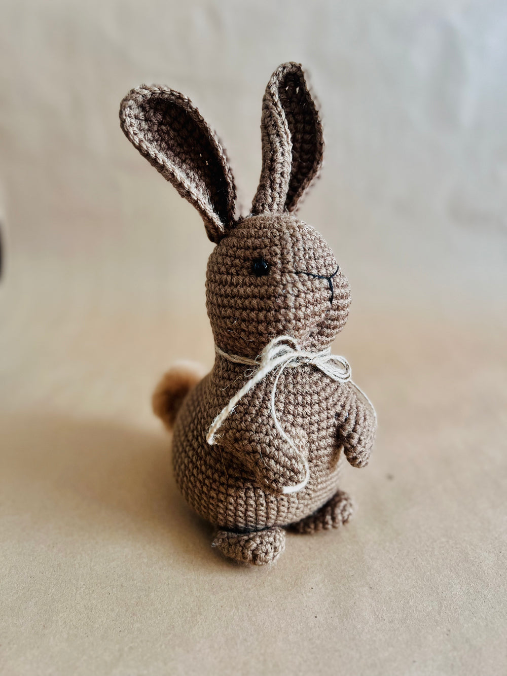 Brown Rustic Crochet Easter Rabbit