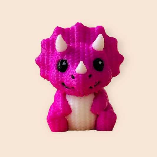 3D Printed Pink Triceratops Dino