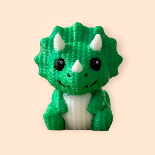 3D Printed Green Triceratops Dino