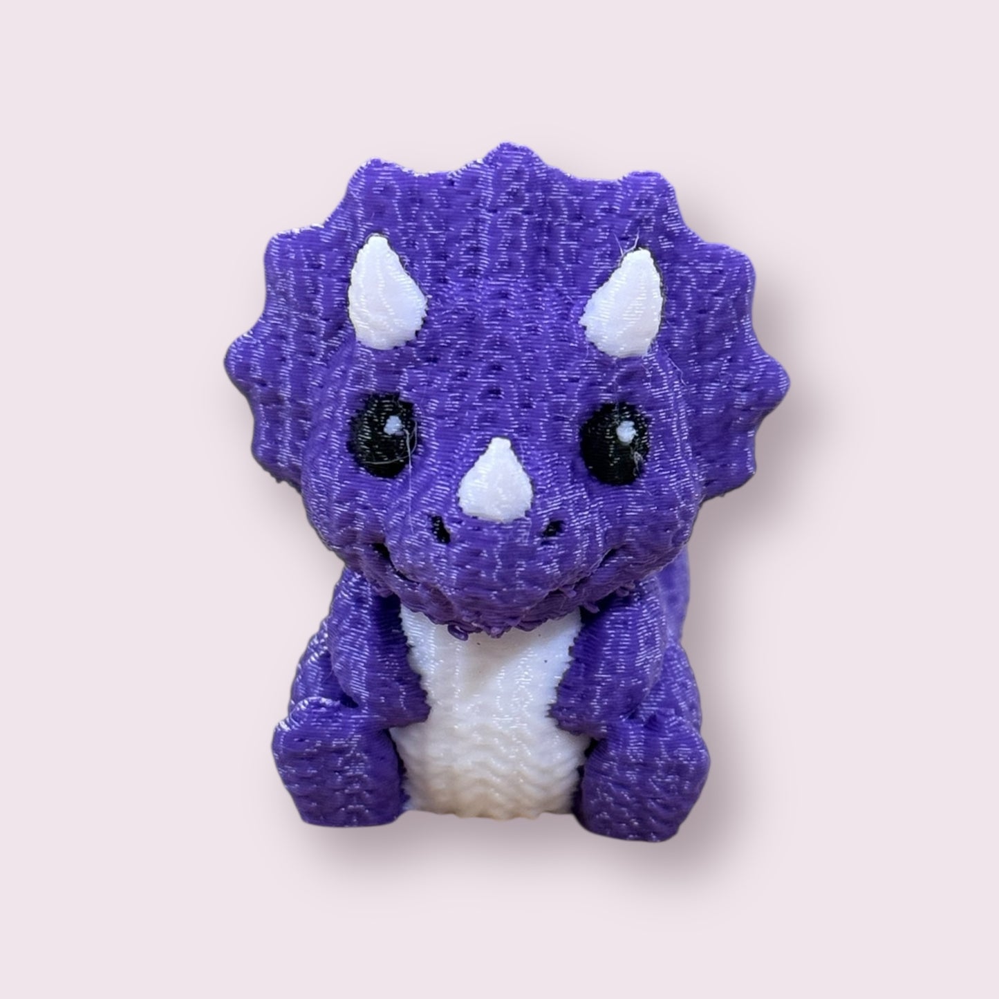 3D Printed Purple Triceratops Dino