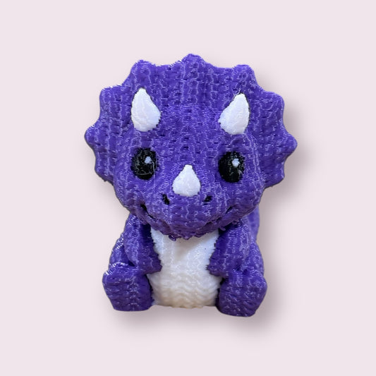 3D Printed Purple Triceratops Dino