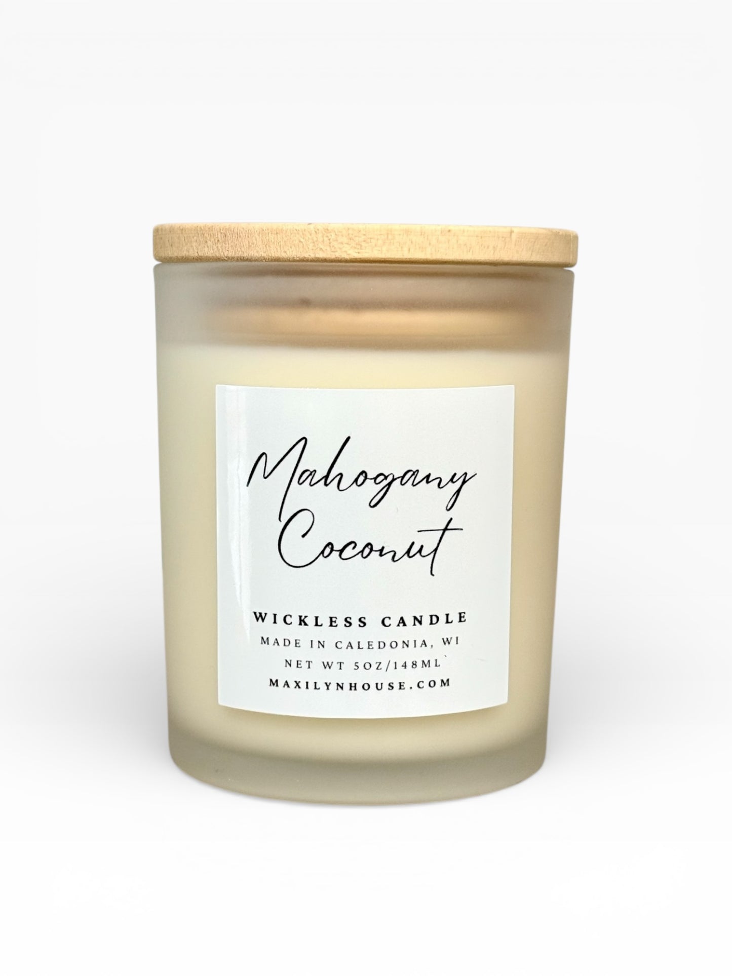 Mahogany Coconut 5oz Wickless Soy Candle