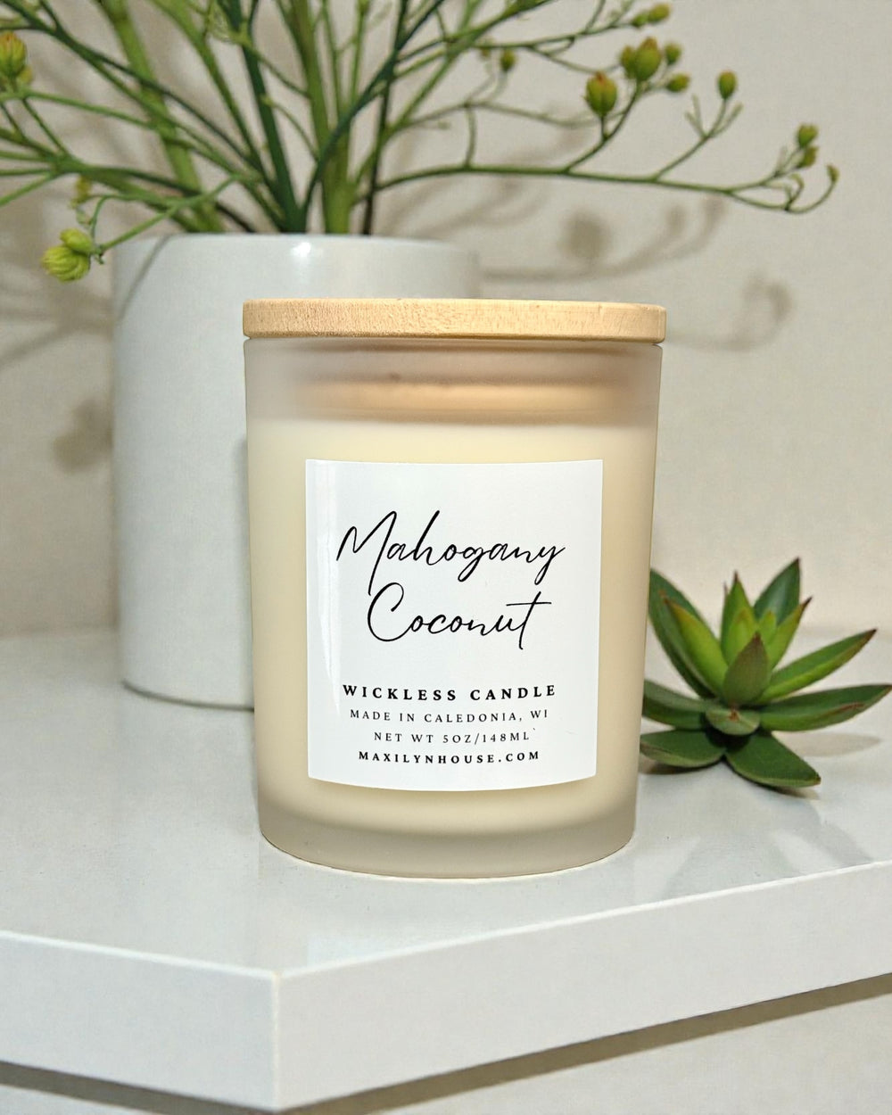 Mahogany Coconut Soy Wickless Candle | 5 oz