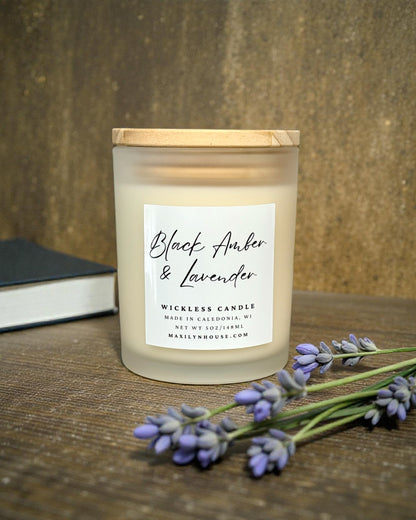 Black Amber & Lavender 5oz Wickless Soy Candle