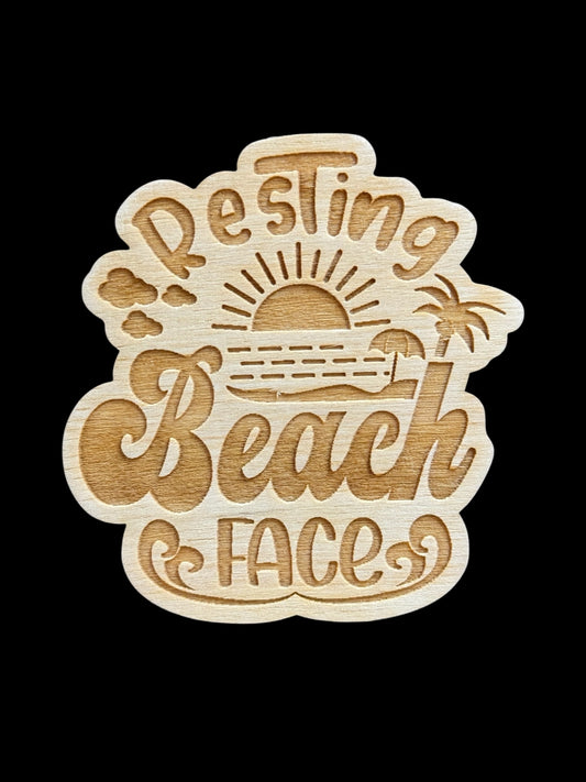"Resting Beach Face" Wood Magnet