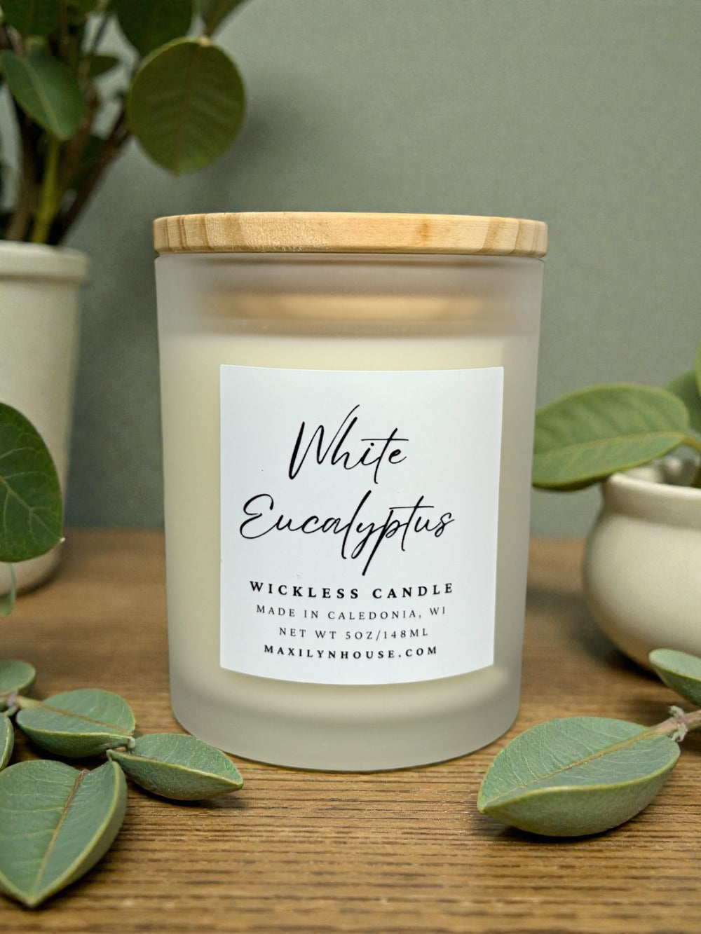 White Eucalyptus Soy Wickless Candle | 5 oz