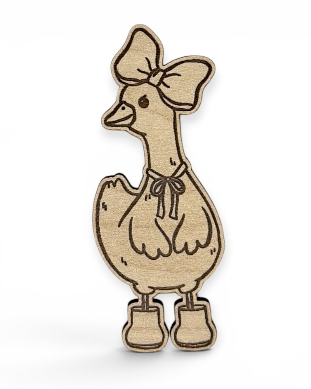 Pretty Goose Girl Wooden Magnet