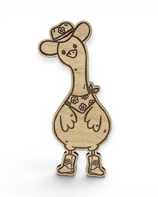 Flower Cowgirl Goose Magnet