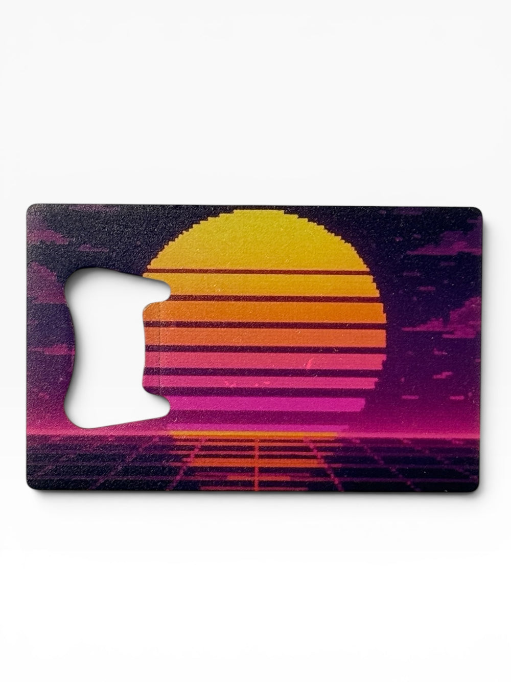 Retro Gamer Sunset Black Metal Bottle Opener