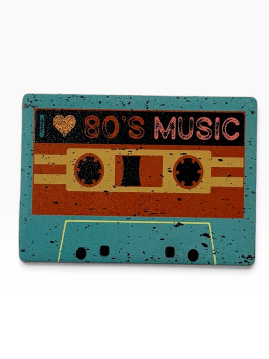 I Love 80s Music Ceramic Magnet