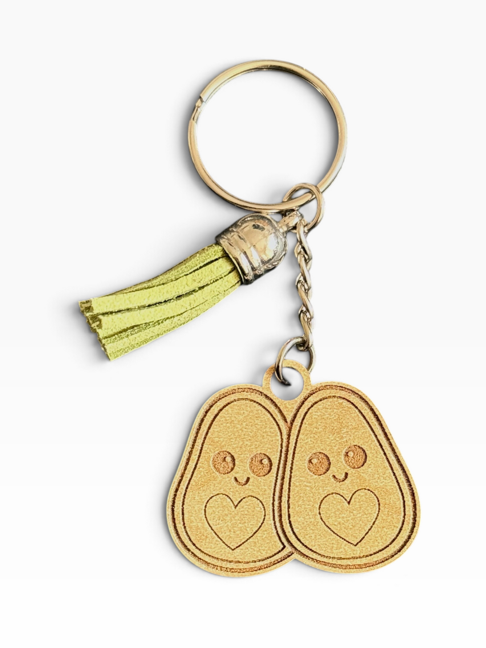 Avocado Besties Laser Engraved Wood Keychain