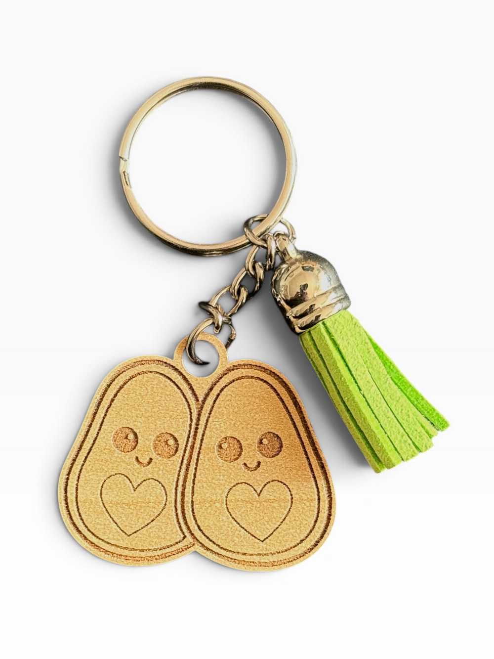 Avocado Besties Laser Engraved Wooden Keychain
