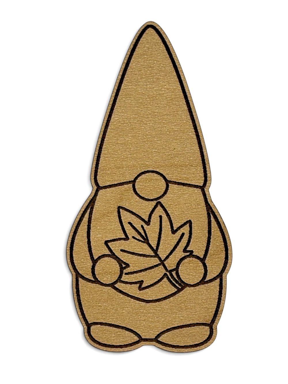 Fall Leaf Gnome Wooden Magnet
