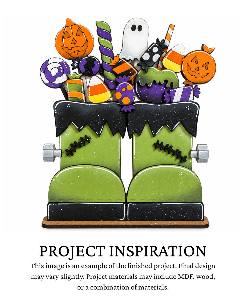 Frankenstein Candy Boots DIY Shelf Sitter | Creative Table Project