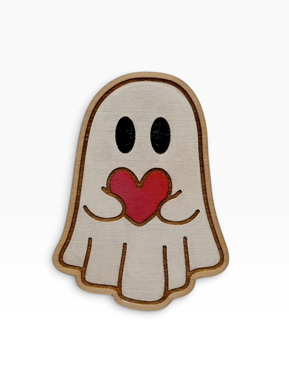 ghost love wood magnet